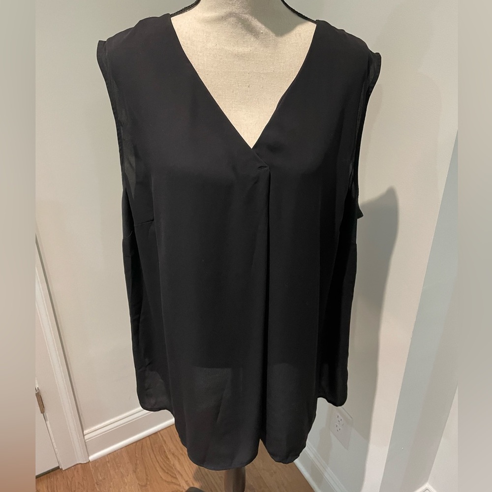 Talbots classic black V-neck Sleeveless blouse